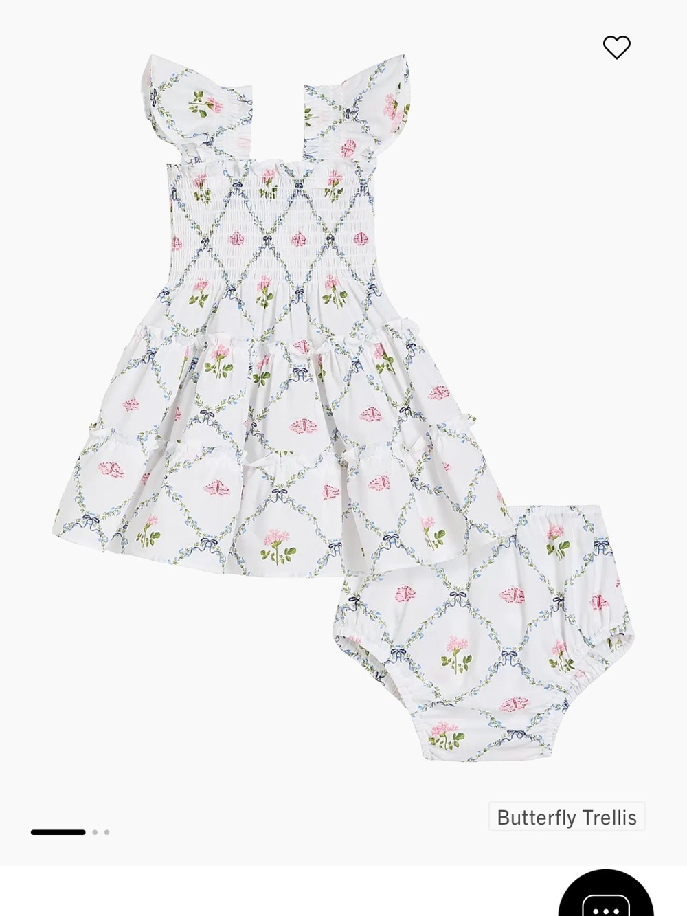 Hill House 2Y Baby Girls Ellie Nap Dress Butterfly Trellis